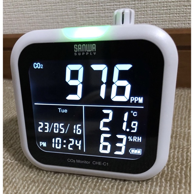 CO2二酸化炭素測定器(温度・湿度計付き)サンワサプライの通販 by
