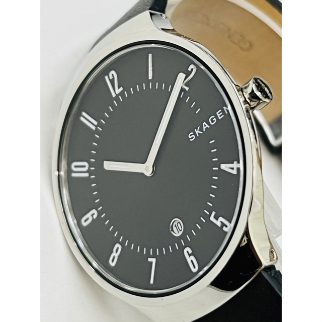 SKAGEN(スカーゲン)の【電池交換済】スカーゲン GRENEN SLIM ブラックレザー SKW6459 メンズの時計(腕時計(アナログ))の商品写真