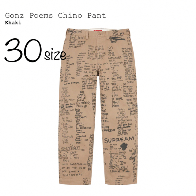 Supreme Gonz Poems Chino Pant  30