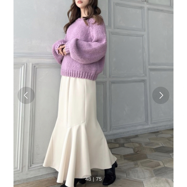 モーメントプラス 手編み風ざっくりニットプルオーバー レディースのトップス(ニット/セーター)の商品写真