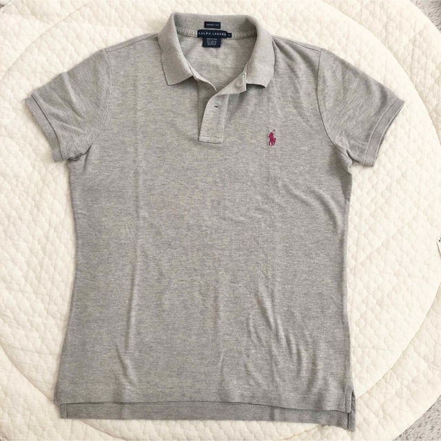 Ralph Lauren(ラルフローレン)のラルフローレン　レディース　半袖　ポロシャツ　杢グレー　Lサイズ レディースのトップス(ポロシャツ)の商品写真
