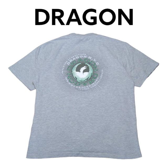 DRAGON　ビッグプリント　Tシャツ　　ドラゴン　胸ワンポイント39s90