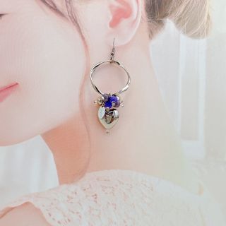 シルバーハート×パープルピアス(ピアス)