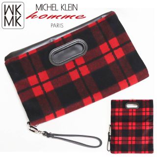 エムケーミッシェルクランオム(MK MICHEL KLEIN homme)の《ミッシェルクランオム》新品 チェック柄2Wayクラッチバッグ トートバッグ(セカンドバッグ/クラッチバッグ)