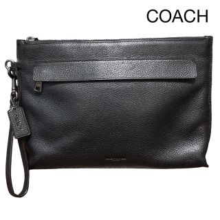 COACH コーチ クラッチバッグ セカンドバッグ ペブルレザー ブラック