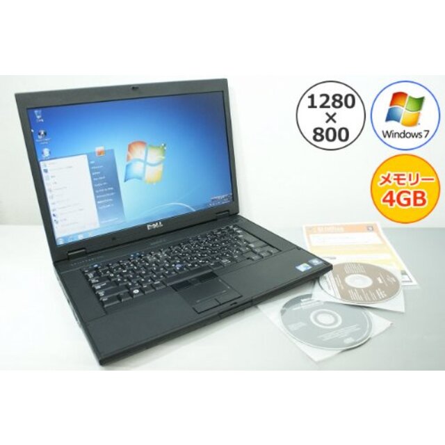 Dell 【パソコン】ノートパソコン DELL Latitude E5500 Core2Duo-2.53GHz 4GB 160GB DVDスーパーマルチ Windows7搭載 15.4型ワイド 1280x800 i8my1cf