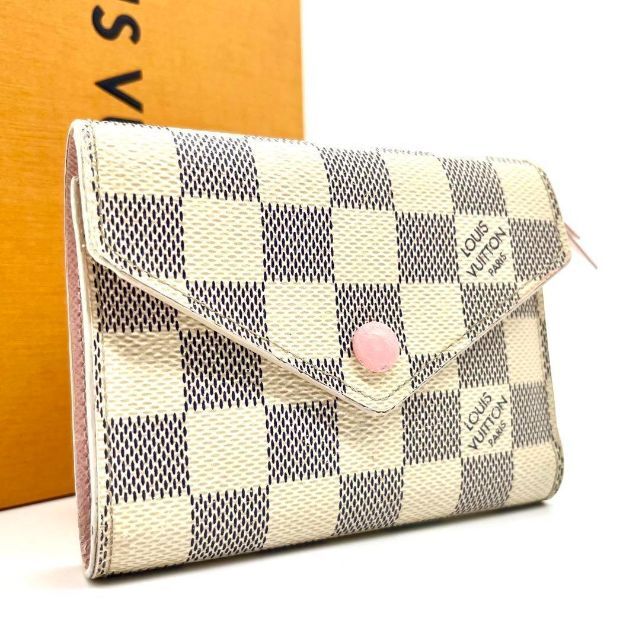 美品 ヴィクトリーヌ ルイヴィトン ダミエ アズール 三つ折り財布 J5 | フリマアプリ ラクマ