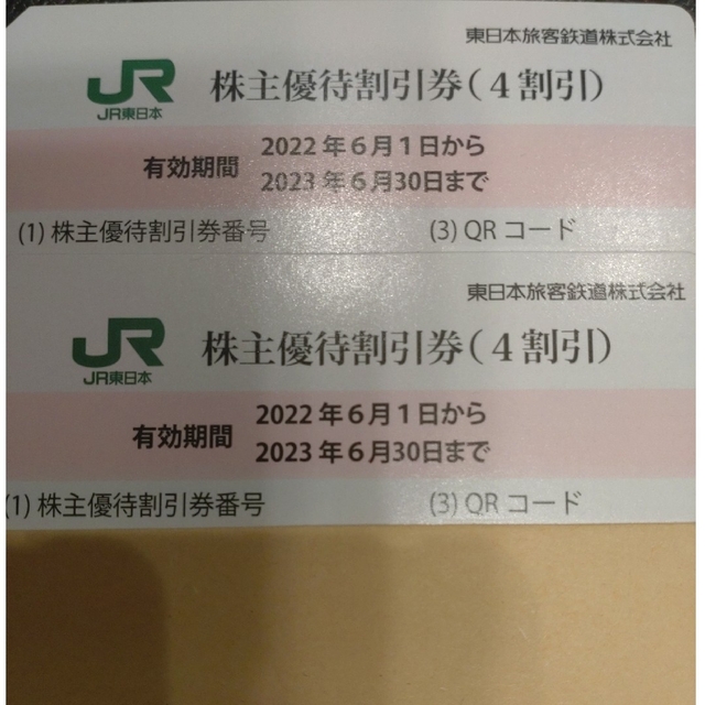 JR東日本株主優待割引券　4割引　新幹線可