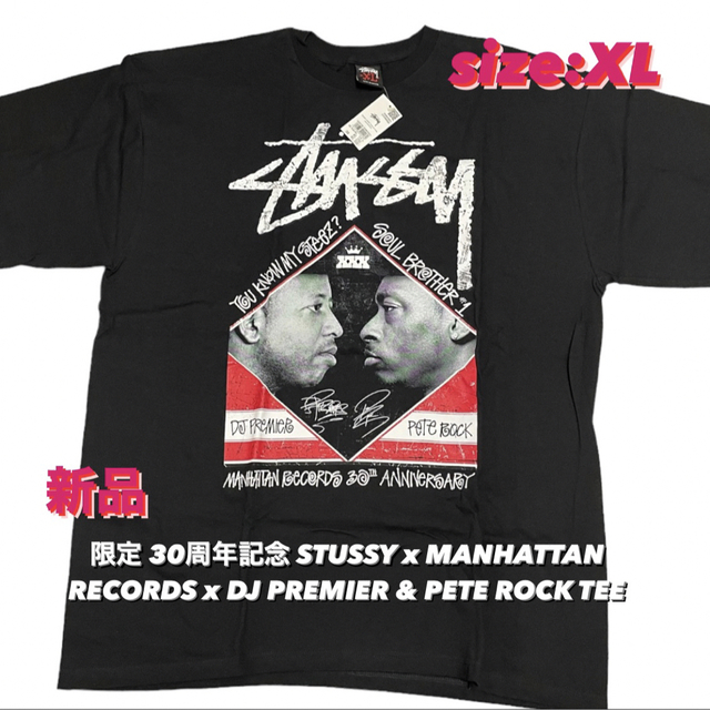 新品 STUSSY x MANHATTAN RECORDS Tシャツ XL-