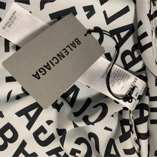 BALENCIAGA 22sr logo シャツ 総柄 38 バレンシアガ ロゴ