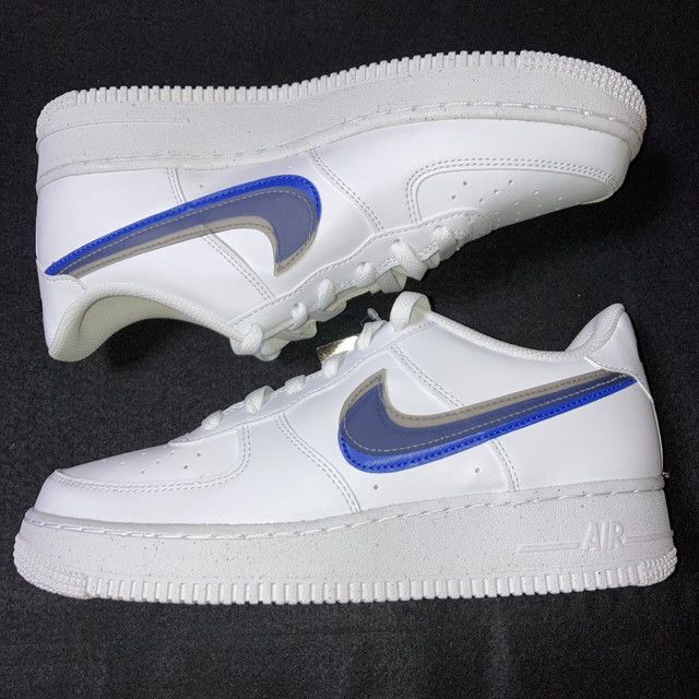 NIKE - エアフォースワン ロー インパクト 白 黒 青 24.5cm 箱付きの