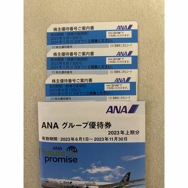 ANA(全日本空輸)(エーエヌエー(ゼンニッポンクウユ))のANA 株主優待 ３枚組 2023.6.1-2024.5.31 チケットの優待券/割引券(その他)の商品写真