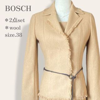 ボッシュ(BOSCH)の【人気◎】　BOSCH　ベルト付き　ウールフリンジワンピースジャケット　スーツ(スーツ)