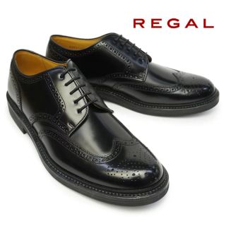 リーガル(REGAL)のREGAL（リーガル）メンズ JU14 ウイングチップ／ブラック(ドレス/ビジネス)