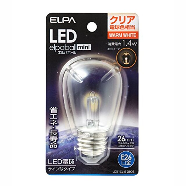ELPA エルパ LED電球サイン形E26 電球色 屋内用 省エネタイプ LDS1CL-G-G906 i8my1cf
