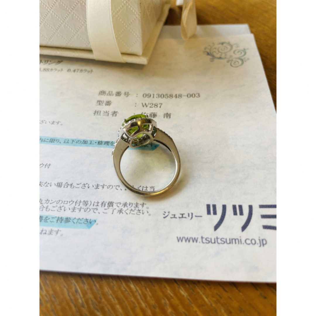 JEWELRY TSUTSUMI(ジュエリーツツミ)の大粒ペリドット3.88ct  ダイヤ0.47ct リング レディースのアクセサリー(リング(指輪))の商品写真