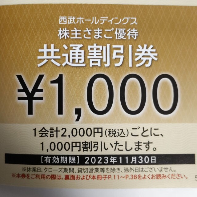 西武ホールディングス株主優待共通割引券20枚のサムネイル