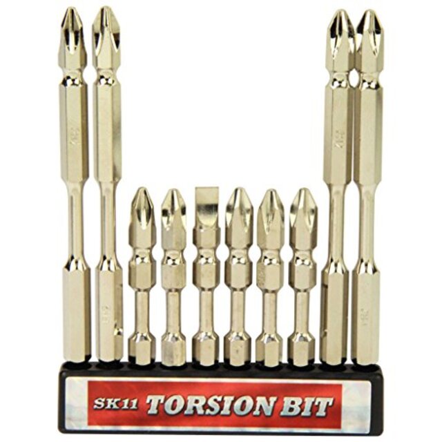 SK11(エスケー11) トーションビット 10点セット 18V対応 六角軸 6.35mm BS-13N トーション効果で折れを防ぐ