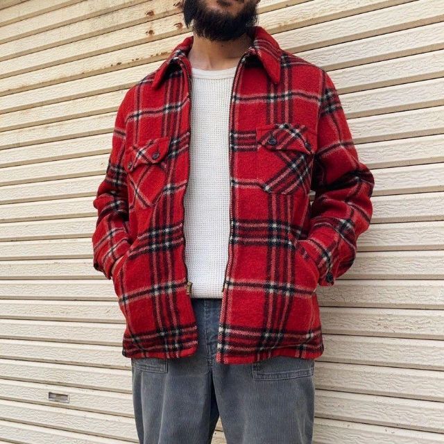 古着 50s 60s チェック CONMAR 片爪 ピンロック ビンテージの 古着 50s 60s チェック CONMAR 片爪 ピンロック ビンテージの