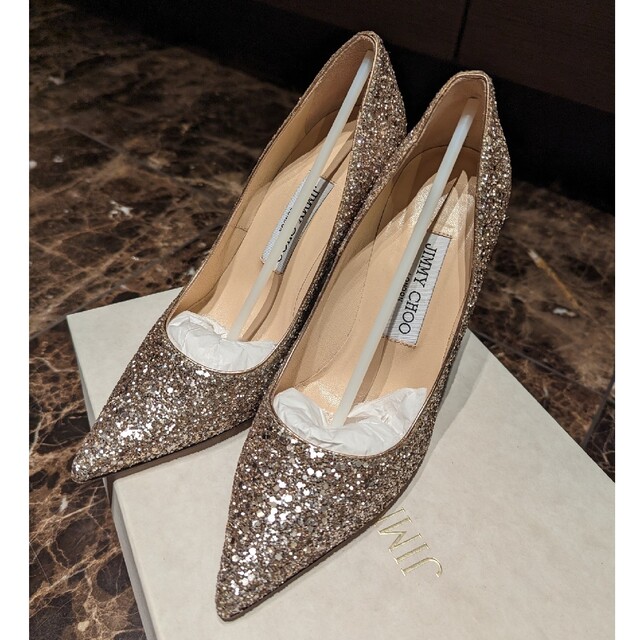 JIMMY CHOO(ジミーチュウ)の【美品】ジミーチュウ パンプス 36 ラメ ハイヒール グリッター レディースの靴/シューズ(ハイヒール/パンプス)の商品写真