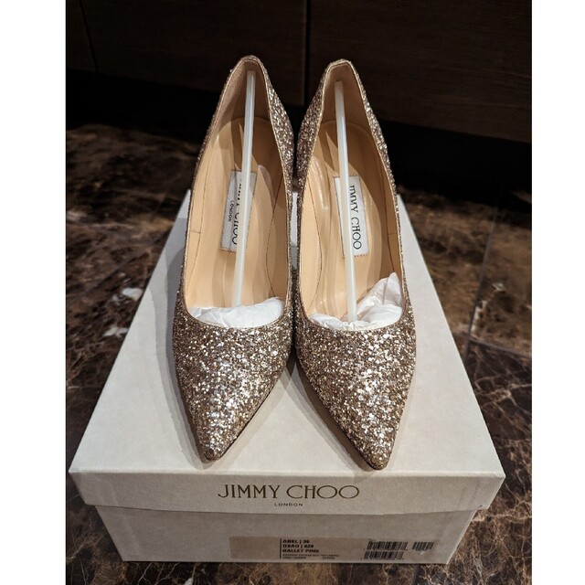 JIMMY CHOO(ジミーチュウ)の【美品】ジミーチュウ パンプス 36 ラメ ハイヒール グリッター レディースの靴/シューズ(ハイヒール/パンプス)の商品写真