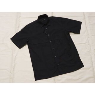 ブラックレーベルクレストブリッジ(BLACK LABEL CRESTBRIDGE)のブラックレーベル クレストブリッジ 高級半袖デザインシャツ Sサイズ　紺(シャツ)