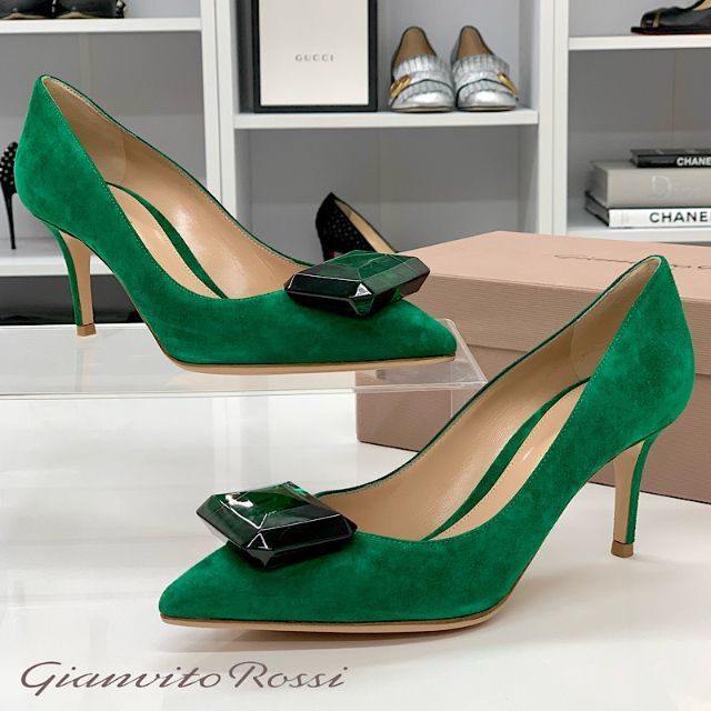 65%OFF【送料無料】 6541 - Rossi Gianvito 未使用 グリーン パンプス