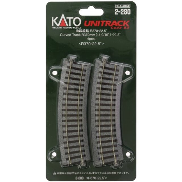 KATO HOゲージ 曲線線路 R370-22.5° 4本入 2-280 鉄道模型用品 i8my1cf