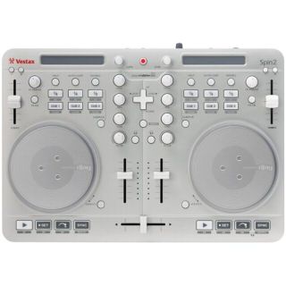 【中古】Vestax DJコントローラー Spin2 シルバー iPhone/iPad/iPod touch対応 algoriddim djay/vjay対応 i8my1cf(その他)