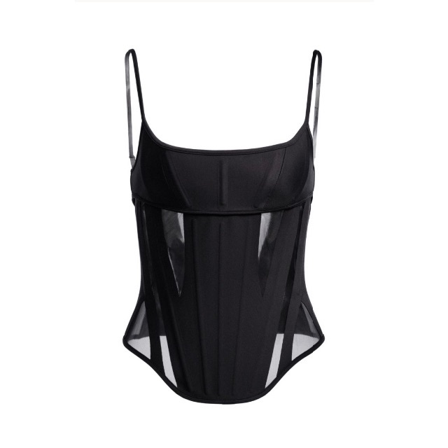 Thierry Mugler   MUGLER H&M メッシュパネルコルセットトップス の