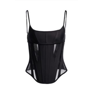 ティエリーミュグレー(Thierry Mugler)のMUGLER H&M メッシュパネルコルセットトップス 36(その他)