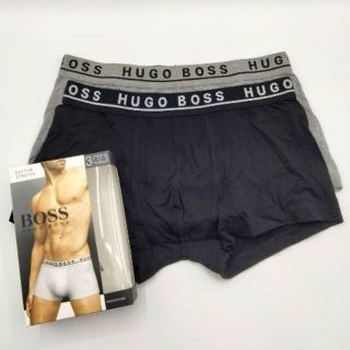 ヒューゴボス(HUGO BOSS)のHUGO BOSS(ヒューゴボス)ローライズ ボクサー 黒×Gray 2枚組 M(ボクサーパンツ)