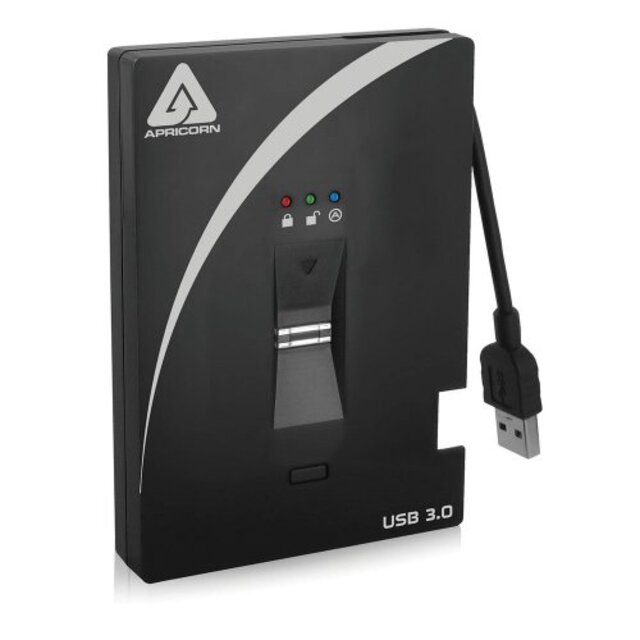 Apricorn指紋認証型 ポータブルドライブ HDD 500GB Aegis Bio USB3.0対応 日本正規代理店品 HD1223 A25-3BIO256-500