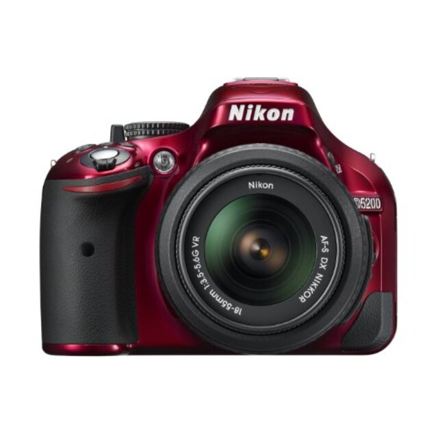 Nikon デジタル一眼レフカメラ D5200 レンズキット AF-S DX NIKKOR 18-55mm f/3.5-5.6G VR付属 レッド D5200LKRD i8my1cf