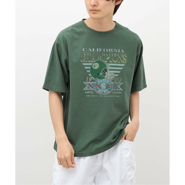 B.C STOCK(ベーセーストック)の【グリーン】オーバーサイズ プリント半袖Tシャツ "CHAMPIONS" メンズのトップス(Tシャツ/カットソー(半袖/袖なし))の商品写真