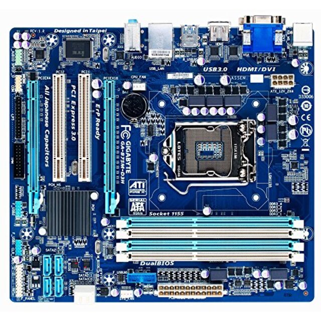 GIGABYTE マザーボード Intel B75 LGA1155 Micro ATX GA-B75M-D3H/A Rev1.2 khxv5rg