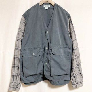 Lサイズ!SASSAFRAS ノーカラー袖切り替えジャケット