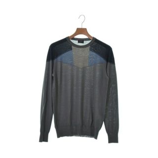 ジルサンダー(Jil Sander)のJIL SANDER ジルサンダー ニット・セーター 46(M位) グレーx紺 【古着】【中古】(ニット/セーター)