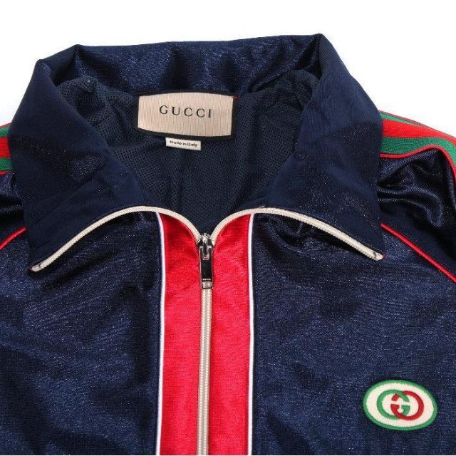 新品 即日発送 グッチ GUCCI シャイニー ジップ ジャケット ネイビー-