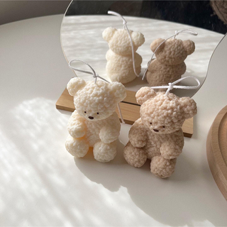 🏷️ teddy bear candle #beige(アロマ/キャンドル)