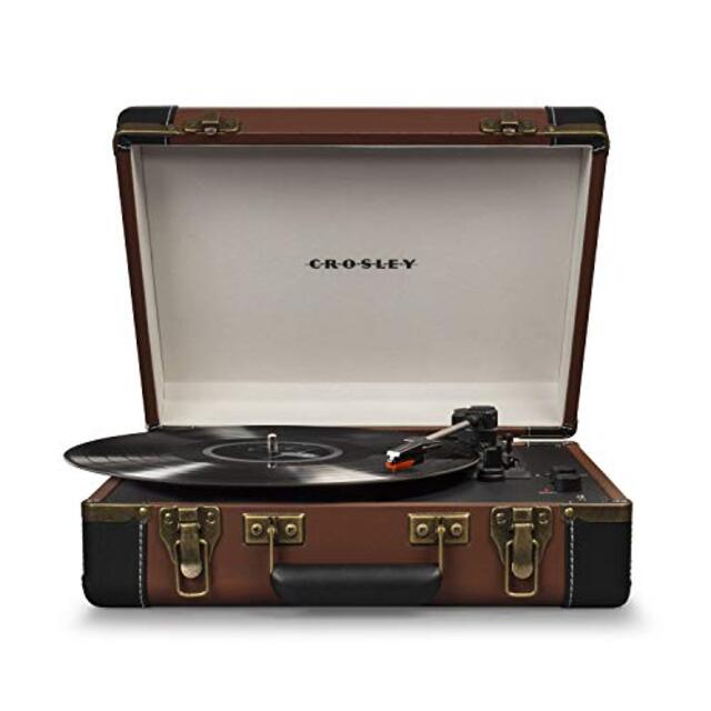 Crosley エグゼクティブUSB ポータブルターンテーブル ブラウン/ブラック 持ち運び楽々 CR6019A-BR khxv5rg