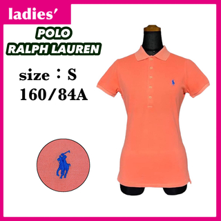 ポロラルフローレン(POLO RALPH LAUREN)のポロラルフローレン ポロシャツ レディース サイズS オレンジ ストレッチ素材(ポロシャツ)