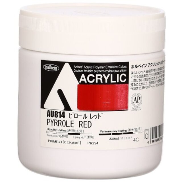 khxv5rg　アクリリックカラー　ホルベイン　その他　AU814　アクリル絵具　ピロールレッド　330ml