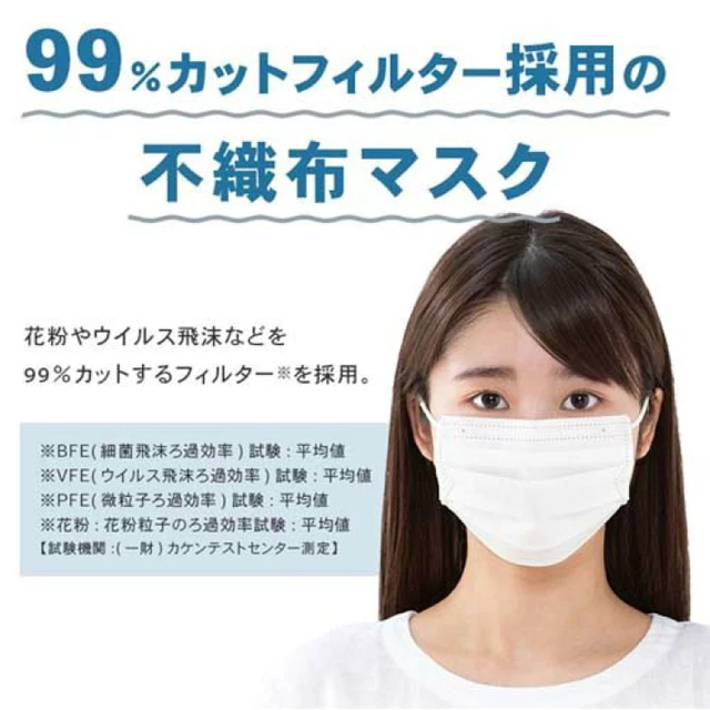 アイリスオーヤマ(アイリスオーヤマ)のプリーツマスク 大きめ PN-NV65LL ホワイト(65枚入) その他のその他(その他)の商品写真