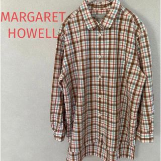 マーガレットハウエル(MARGARET HOWELL)のマーガレットハウエル シルク混 チェック柄 シャツ 七分袖 日本製(シャツ/ブラウス(長袖/七分))