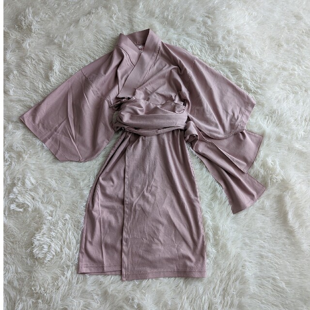 極美品 nanafu 浴衣 ルームウェア ミスティピンク 100 くすみカラーの
