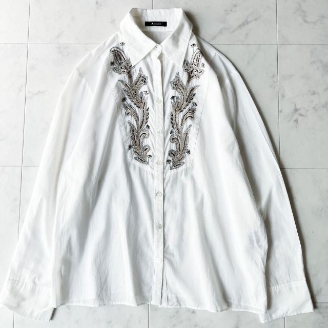 2点✨アクアスキュータム × エポカ　刺繍 コットンシャツ ホワイト 2