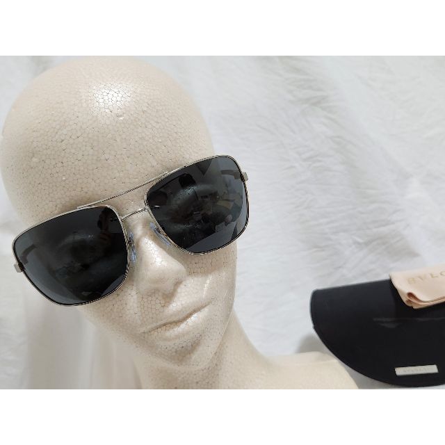 BVLGARI(ブルガリ)の正規美 ブルガリ パレンテシ ロゴ シャイニーティアドロップフレームサングラス黒 メンズのファッション小物(サングラス/メガネ)の商品写真