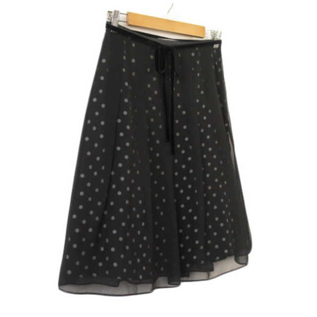 NOLLEY'S(ノーリーズ)のノーリーズ Nolley's スカート フレア ドット シフォン 38 黒 レディースのスカート(ひざ丈スカート)の商品写真