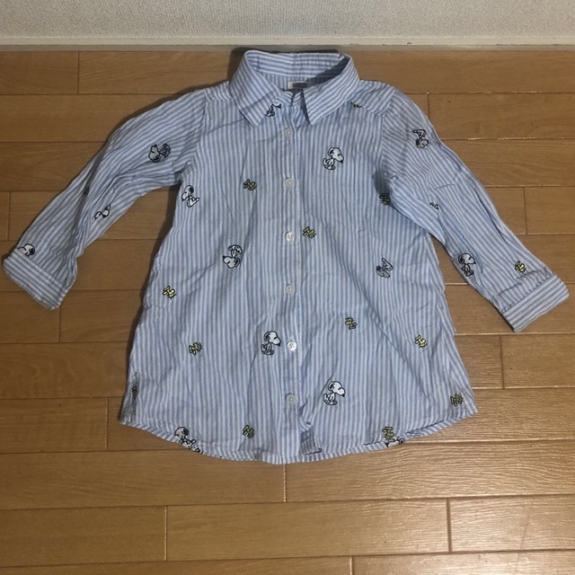 シャツワンピース　長袖　女の子　100 スヌーピー キッズ/ベビー/マタニティのキッズ服女の子用(90cm~)(ワンピース)の商品写真